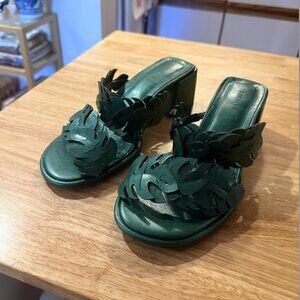 Farm Rio Monstera Leaf Mid Heel Sandal